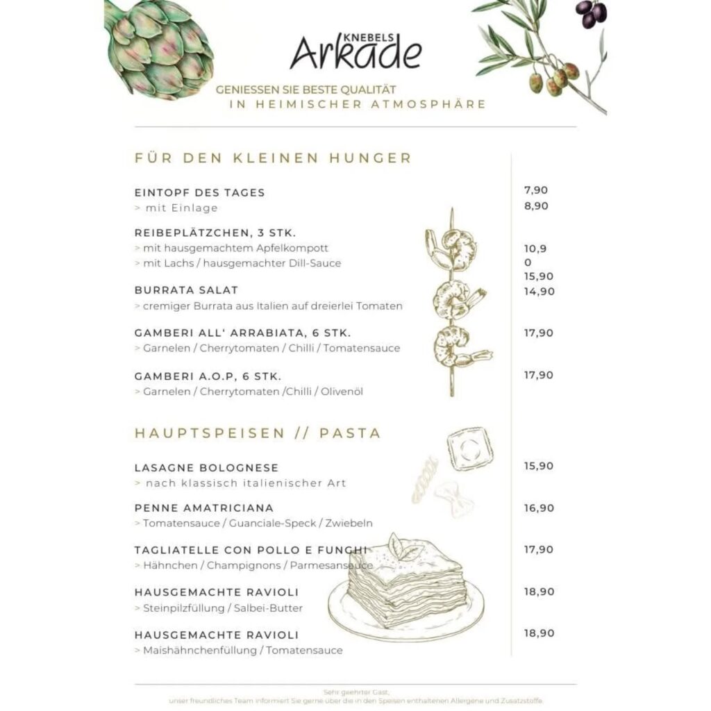 Ab sofort könnt Ihr bei uns Speisen und Getränke in bester Qualität genießen. Wir freuen uns auf euch!

#knebelsarkade #restaurant #gastronomie #gastro #cafeteria #feinkostgeschäft