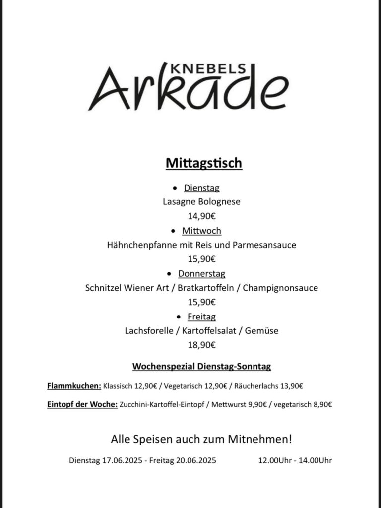 Der Mittagstisch für diese Woche steht! Also wenn ihr Lust auf leckeres Essen habt dann kommt vorbei! #mittagstisch #westerholt #arkade